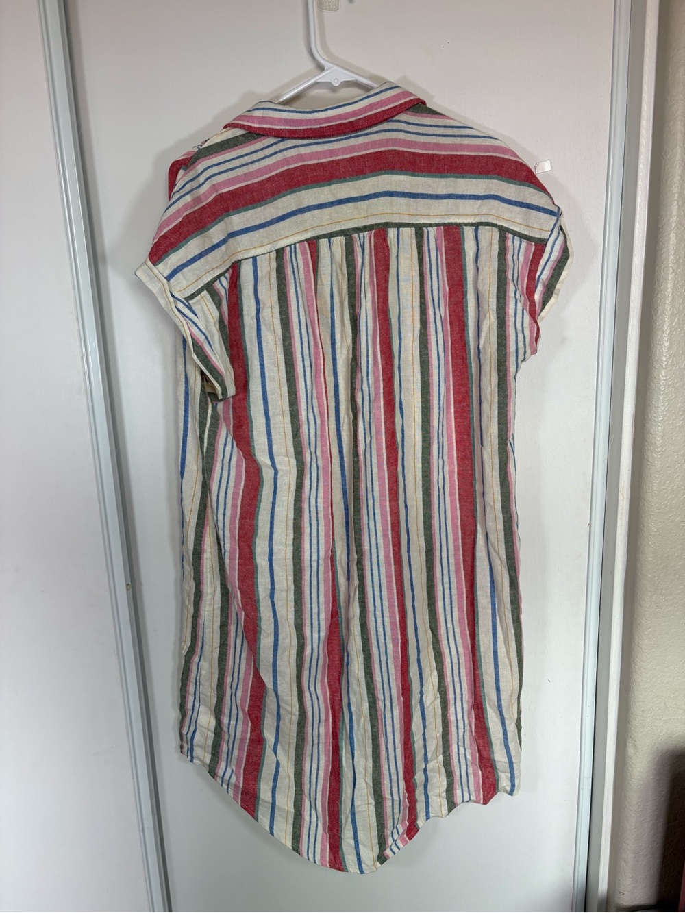 Old Navy Women'S Linen-Blend Striped Shirt Dress in‎ Multicolor Stripe Size L - Picture 6 of 8